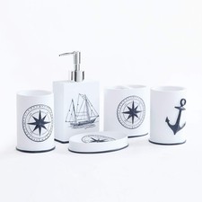 Bathroom Accessories Set 5 Pcs - Soap Dispenser, Toothbrush Holder, Bathroom ...