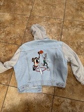 VTG ACME LOONEY TUNES Denim Jacket with Cartoon Design Sz M