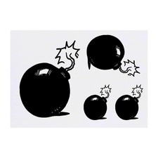 4 x 'Bomb' Temporary Tattoos / Transfers TO00014240 