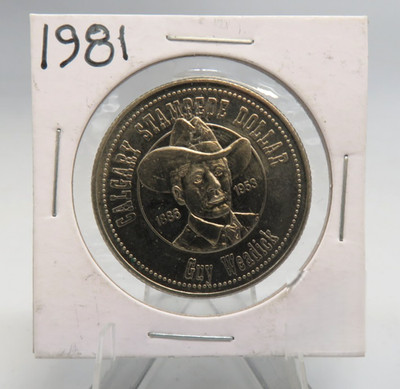1981 Calgary Stampede Dollar Guy Weadick Saddle Bronc Ride ~ Nice USA Seller!