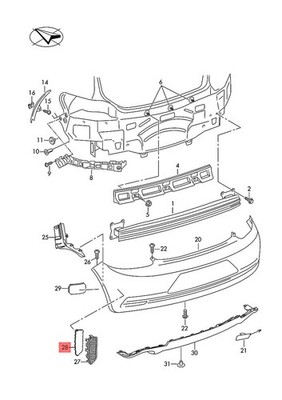 Genuine VW Scirocco 138 Closing Element Left 1K8807385