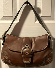 Coach Soho Brown Shoulder Bag, Buckle Flap, Lined, Hang Tag, Vintage, New F10192