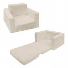 Kids Chairs For Toddler, 2-In-1 Toddler Soft Sherpa Couch Fold Out-FGQ