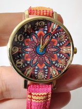 Women's Watch - Bohemian Woven Strap Chic Watch "Flower" - Fits 8-1/2" NEW