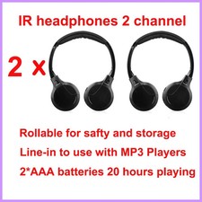 IR Infrared Wireless headphone Stereo Foldable Car Headset Earphone Indoor...
