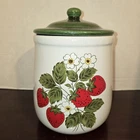 VTG 1970s  McCoy USA #135  Strawberry Country Canister Jar 9"