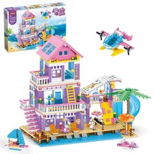 955 Pcs Friends Seaside Villa Building Set, Beach House Building Block Toys, ...