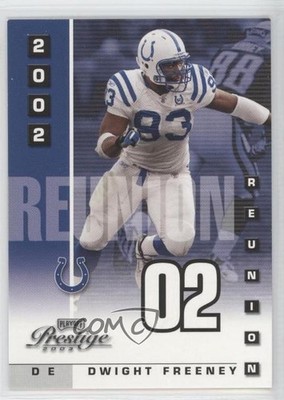 2003 Playoff Prestige Reunion 1986/2002 Dwight Freeney #R-23 HOF 2x3