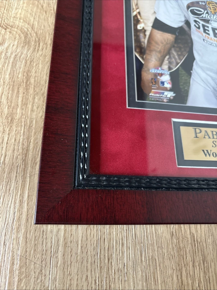 Pablo Sandoval Gigantes de San Francisco Serie Mundial Campeones Trofeo Imagen Enmarcada Foto 3 de 4