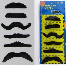 6pcs/set Stylish Costume Funny Party Fake Moustache Black - Fast Shipping