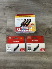 Genuine Canon PIXMA CLI-271 XL Black, Gray, Cyan, Mag, Ylw Cartridges LOT (5)NEW