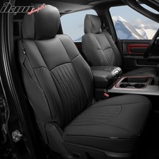 Fits 13-25 Dodge Ram 1500 13-26 2500 3500 Front Row Seat Covers Protector Black