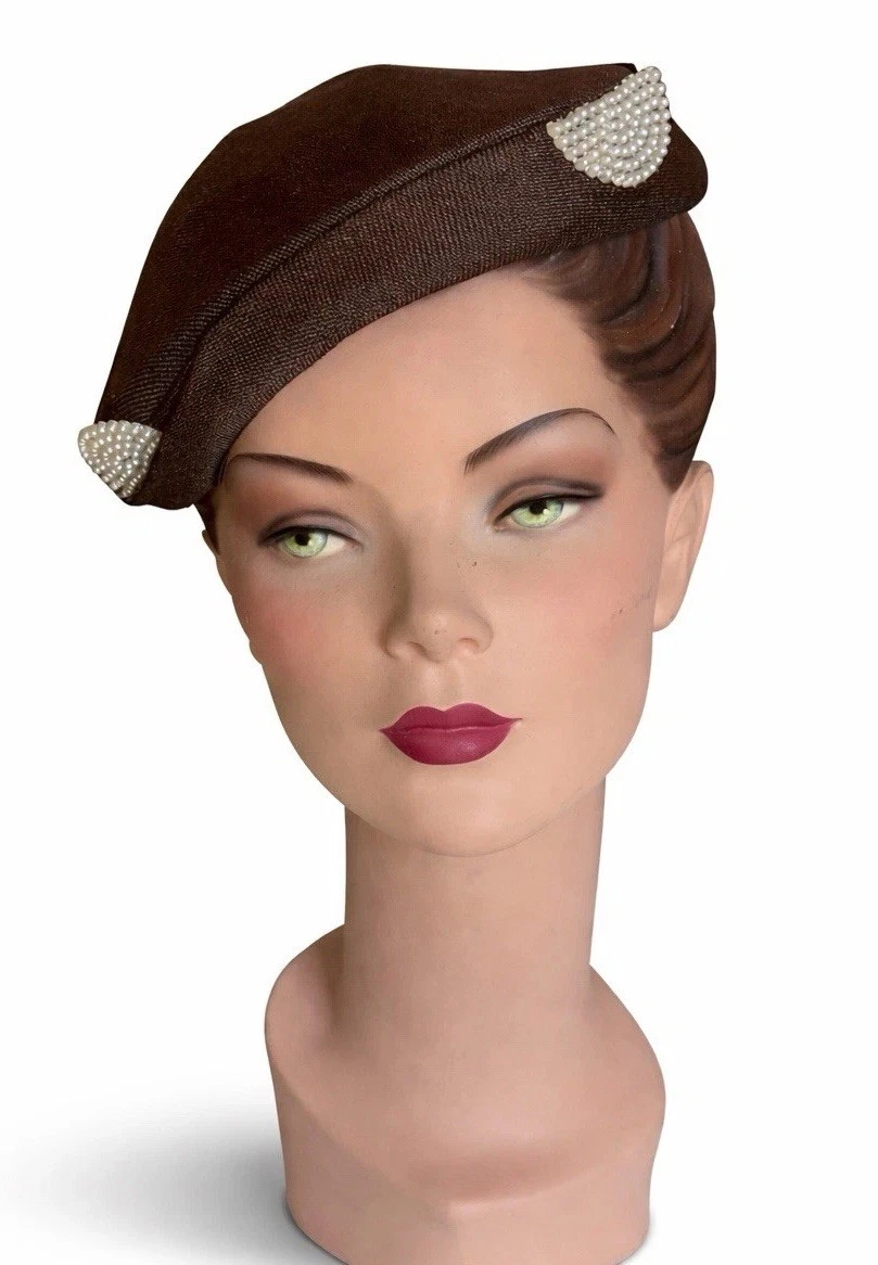 Pillbox Brown Original Vintage Hats for Women for sale | eBay display picture 3