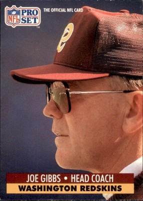 1991 NFL Pro Set Joe Gibbs #324 (6025)