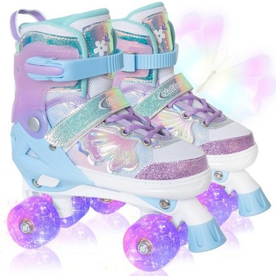 Nattork Kinder Rollschuhe für Mädchen Jungen Kinder, 4 Größen Medium (13-3), lila 
