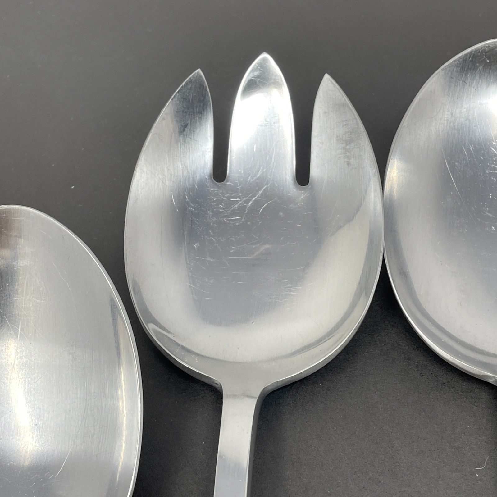 GENSE Facette Salad Server Fork and Spoon and Solid Serving Spoon 18/8 Sweden