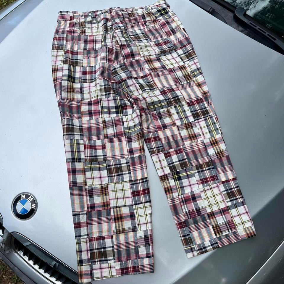Multi-coloured baggy patchwork plaid trousers - image 3