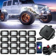 MICTUNING C2 RGBW LED Rock Lights - 16 Pods Multicolor Neon LED Light Kit