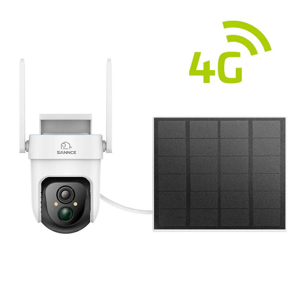 4G LTE Wireless Outdoor Security Camera, Battery & Solar Powered, Local Storage
