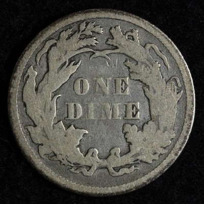 1873 OPEN 3 NO ARROWS Seated Liberty Silver Dime VF E251 WACM | eBay