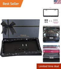 Bling License Plate Frame For Women 1pcs Sparkly License Plate Frames Over ...