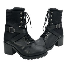 Harley-Davidson Women's Corrington Black Motorcycle Boots D87226 Size 6.5