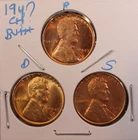 1947 P D S LINCOLN WHEAT CENT PENNY 1C CHOICE RED BU+++ SET (3 COINS) 471272