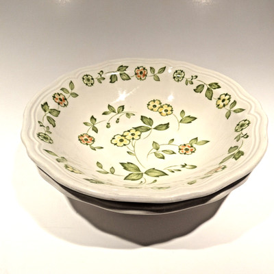 2 Petite Flora Ironstone 6 1/2'' Cereal Bowl Made In Japan Sears 1978