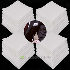 LOT OF White Cotton Men Handkerchiefs Hanky Pocket Square Hankie Lot Set Vintage