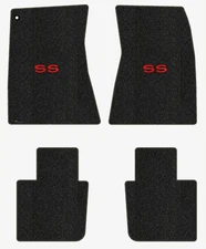 Lloyd Berber Front & Rear Carpet Mats for '70-72 Chevy Malibu w/Red on Black SS