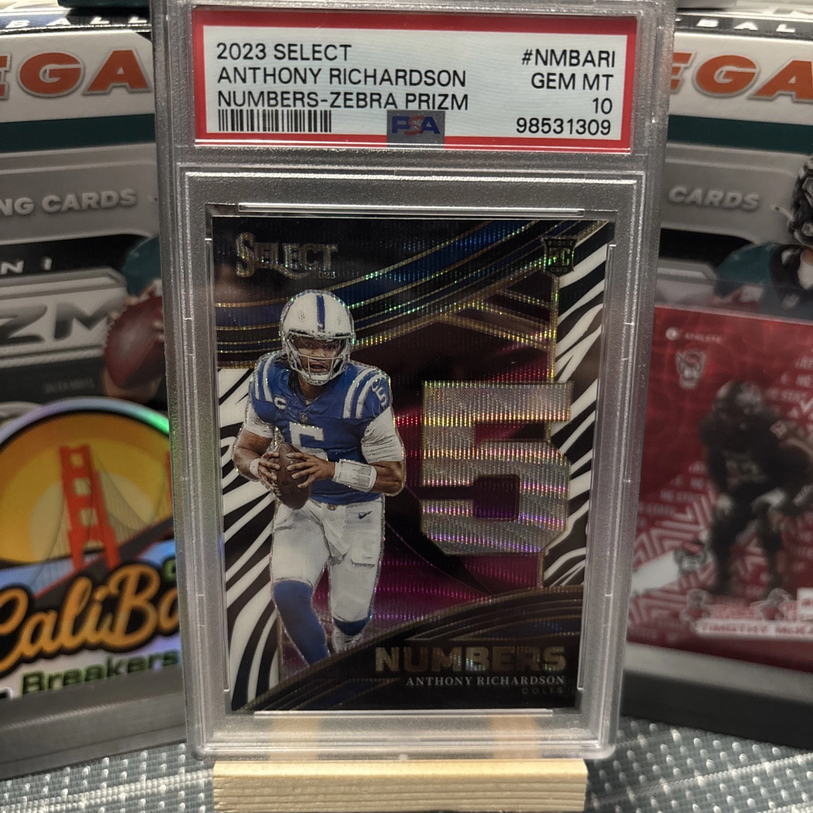 Anthony Richardson Panini Select Select Numbers #NMBARI Zebra Prizm