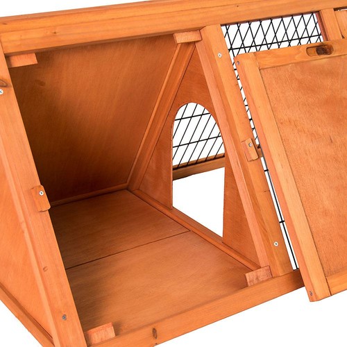 Holzauslauf Dreieck Haustierstall Meerschweinchen Kaninchen Outdoor Garten großes Gehege - Bild 4 von 6