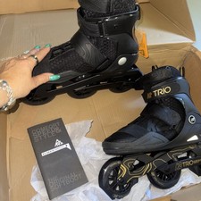 Trio 110 Men's 9.5 Inline Skates Rollerblades Black Gold