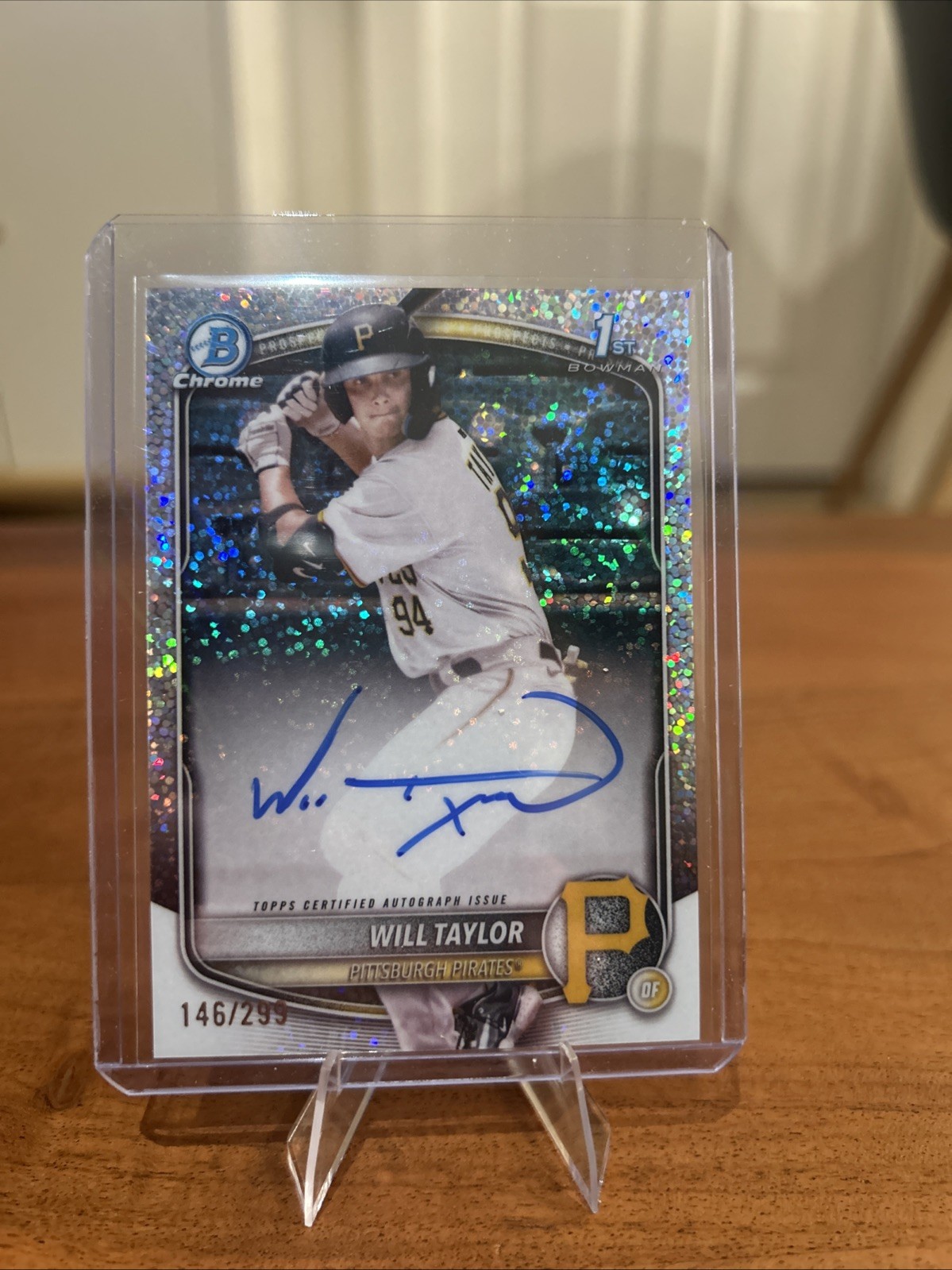 2025 Bowman Chrome #CPA-WT Will Taylor 1st Speckle Refractor Auto #/299