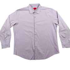 Alfani Dress Shirt Mens XL Purple Slim Fit Long Sleeve Button Front Stretch