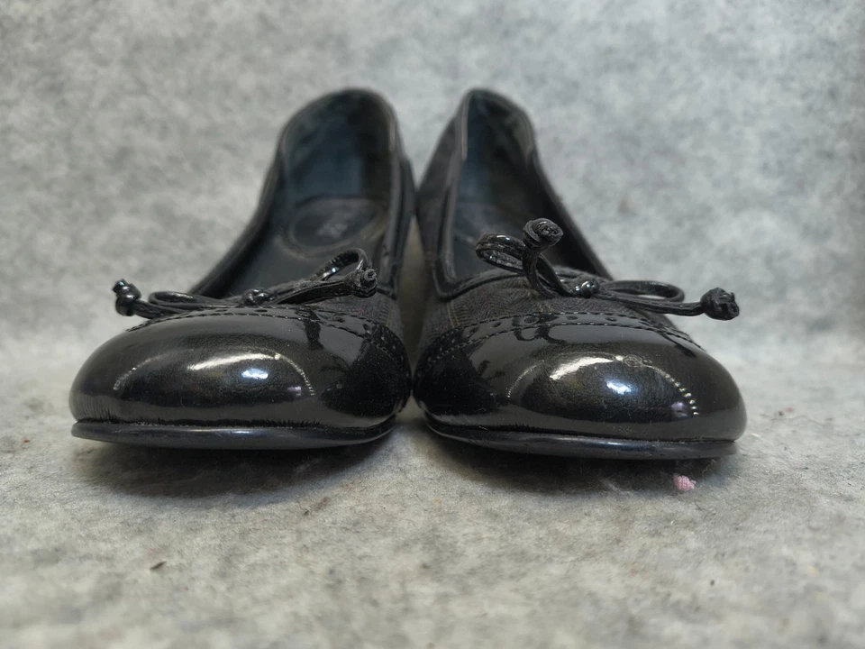 Mudd Y2K Womens 8 Vilma Black Tweed Fabric Bow Patent Accent Heels - Image 4 of 4