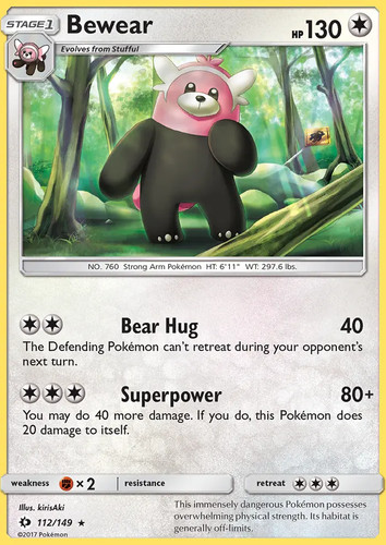 Bewear Sun & Moon #112 Pokémon TCG