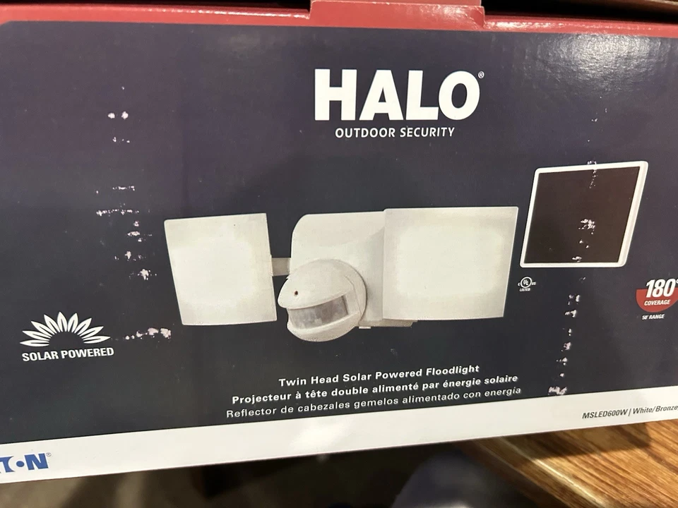 Copper Halo Outdoor Security Twin Head Solar Powered Floodlight MSLED600 White - Image 3 of 3