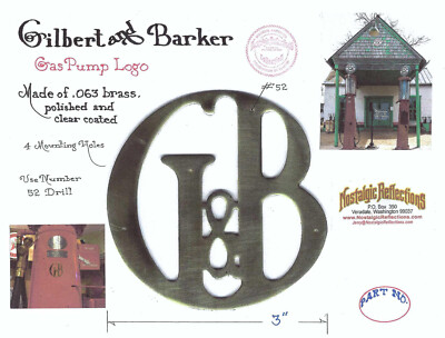 G&B Gilbert & Barker Gas Pump Logo Platte Shell Texaco Standard Gulf Etc.