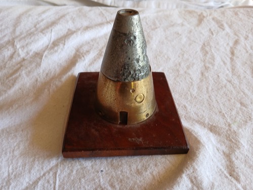 WW2 era Australian projectile head on stand. Paperweight. - Picture 2 of 8