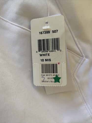 Foxcroft Damengröße 10 weiß vorne flach Knöchelhose Taschen Baumwolle Nylon Elasthan - Bild 7 von 8