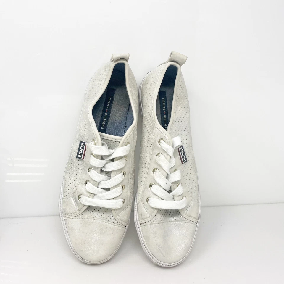 Tommy Hilfiger Niños Laniel Gris Con cordones Parte Superior Baja Informales Zapatos Tenis Talla 6C Foto 4 de 4