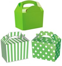 Childrens Lime Green Party Food Boxes ~ Birthday Lunch Snack Bag Plate Gift Box