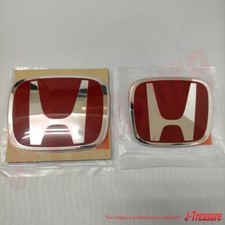 Honda Genuine Front Rear Red Emblem Badge Set Civic Fd2 Type-r 2006-2011