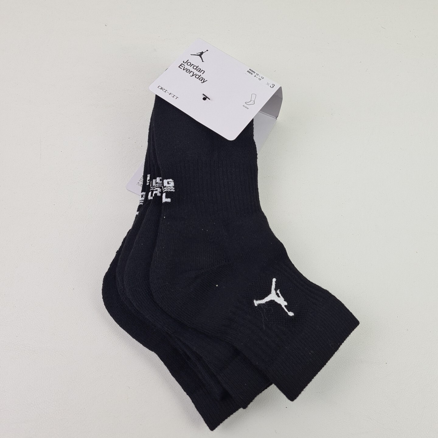 🚨 Nike Jordan Everyday Ankle Socks Men 3 Pairs Black DX9655 010 DRI FIT