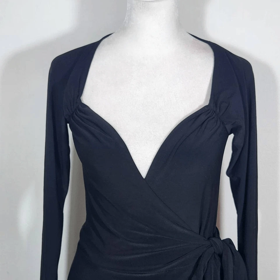 Vestido Norma Kamali Negro Jersey Envolvente Talla XS Negro Mini Vestido Envolvente Foto 3 de 4