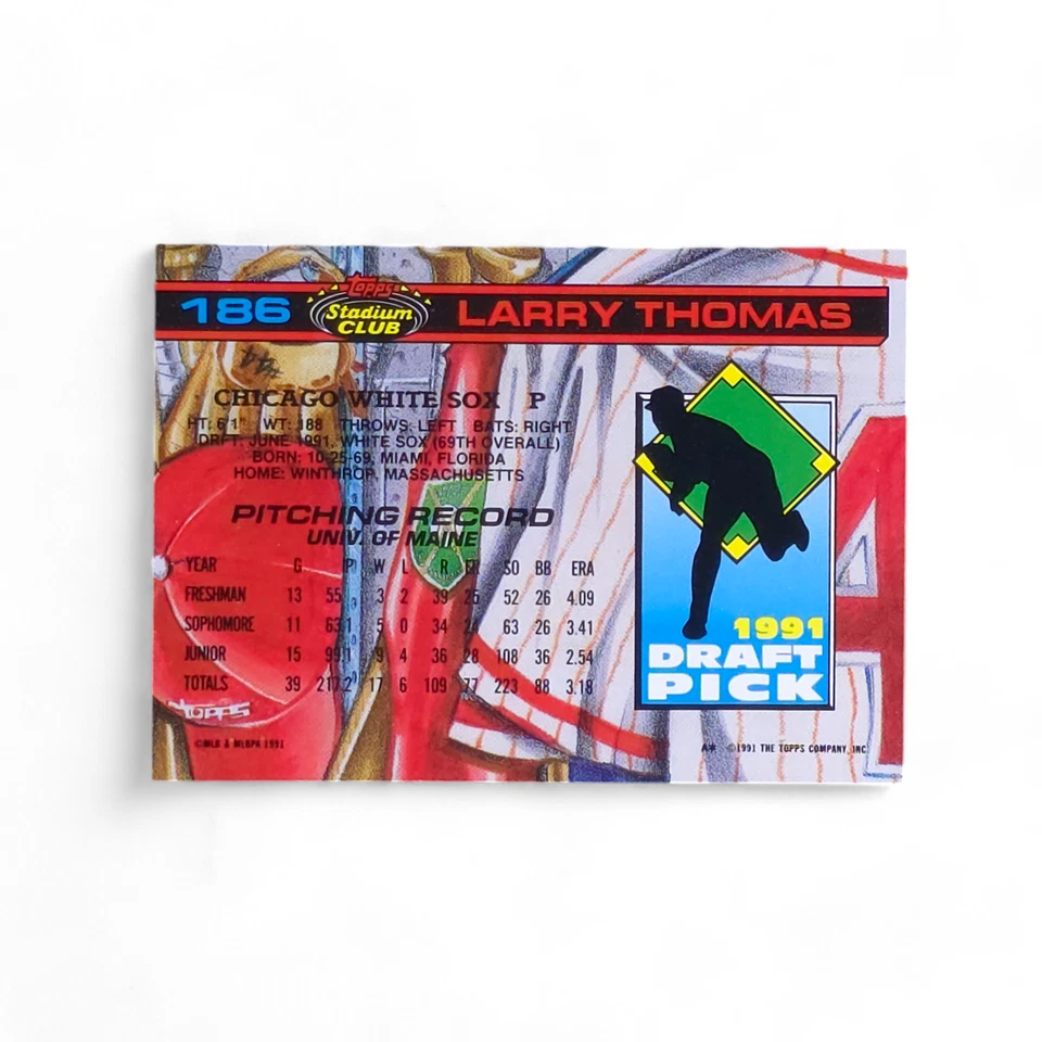 1991 Topps Stadium Club Skydome - #186 Larry Thomas (RC) - Image 2 of 2