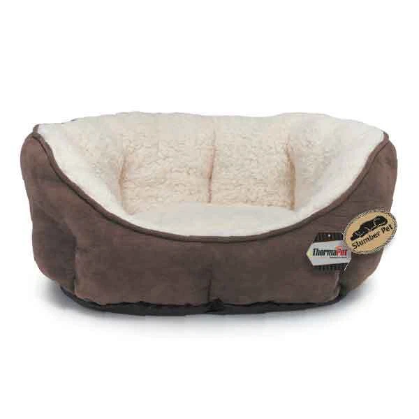Slumber Pet ThermaPet Thermal Bolster 18in Pet Beds - Brown