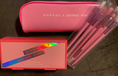NEW! Morphe X Jeffree Star Eye Brush Collection Set *10 Brushes + Bag *AUTHENTIC