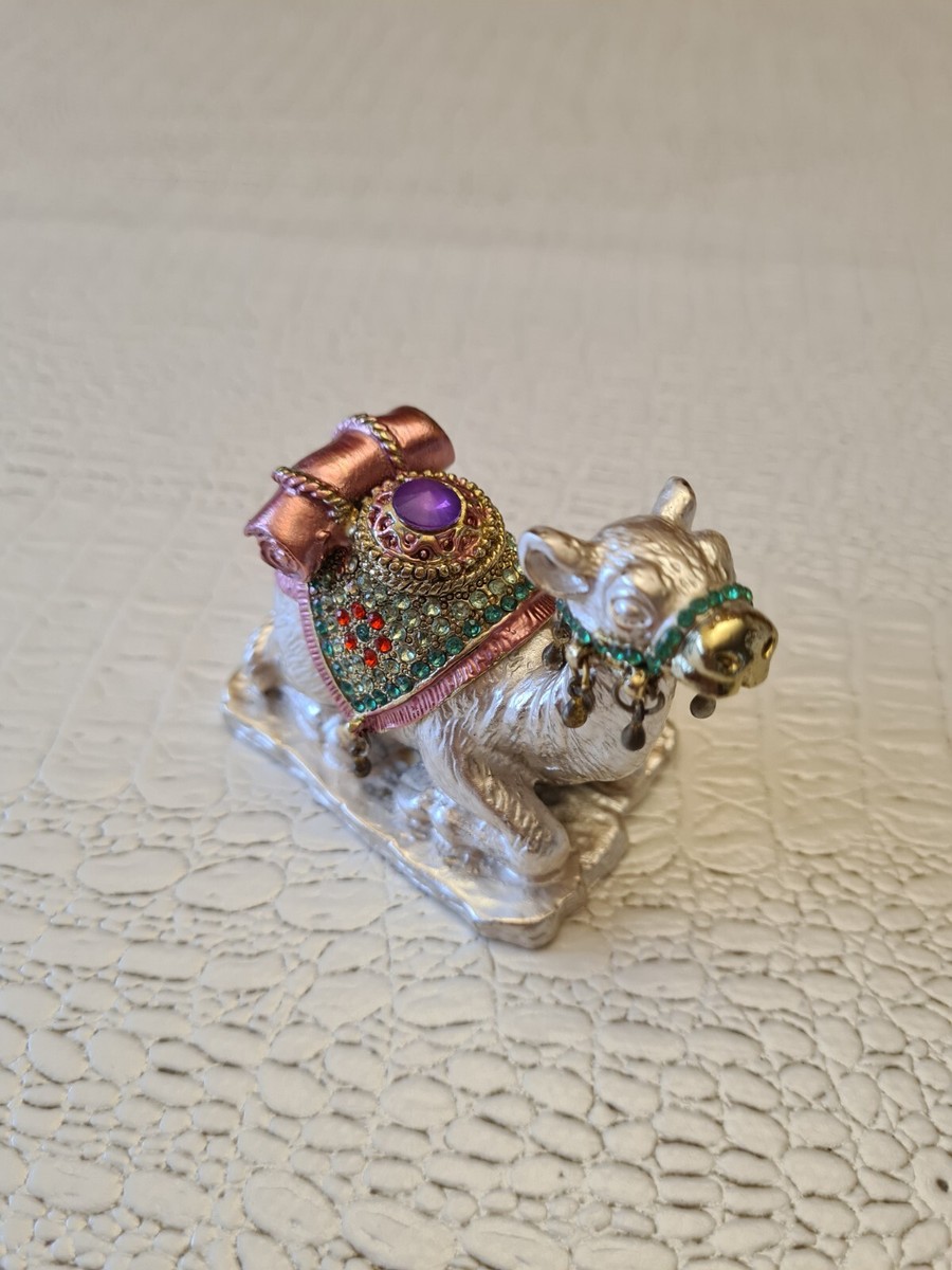 Statuette Chameau/dromadaire Dorée Avec Strass - Figurine Décorative Vintage Avec Boîte